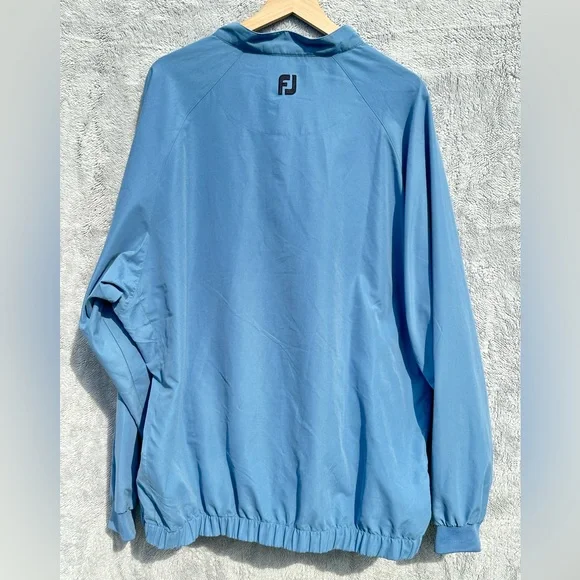 FootJoy FJ Golf Windbreaker Pullover Jacket Blue XXL Light Performance 1/4 Snap - Picture 3 of 5